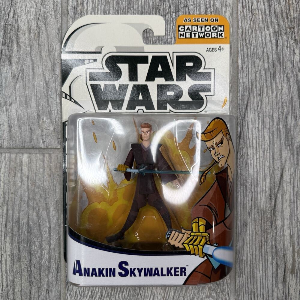 2005 Star Wars Cartoon Clone Wars Anakin Skywalker #2 Figure 3.75" New NIB